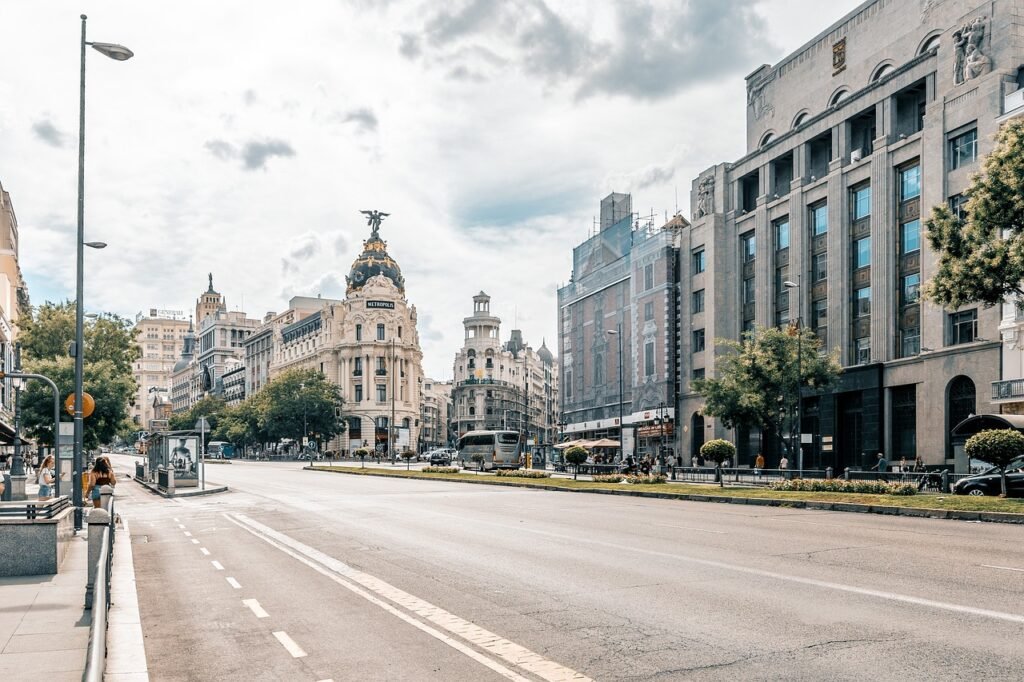 madrid, city, road